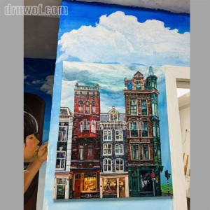 Acrylic Painting of Architectural Scene