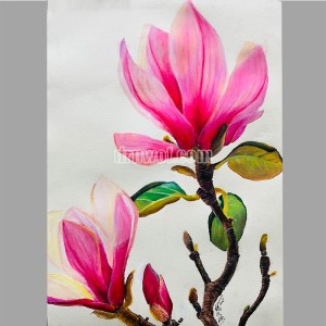 Silky Crayon Magnolia Flower Painting