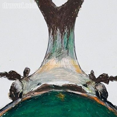 Beetle drawn with oil pastels