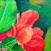 Silky Crayon Pomegranate Flower Painting