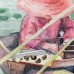 Watercolor Painting: Harvesting River Snails Watercolor Painting: Harvesting River Snails
