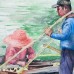 Watercolor Painting: Harvesting River Snails Watercolor Painting: Harvesting River Snails